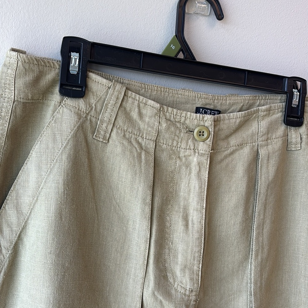 J. Crew linen Kacki  Tan Pants - Picture 2 of 5